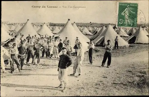 Ak Larzac Aveyron, Camp Militaire, vue d'un Campement