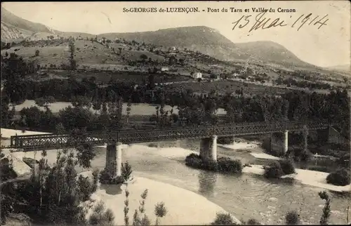 Ak Saint Georges de Luzencon Aveyron, Pont du Tarn et Vallee du Cernon