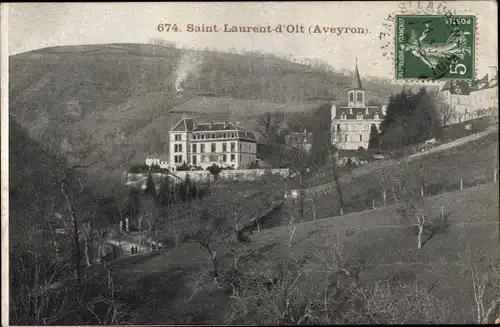 Ak Saint Laurent d'Olt Aveyron, Blick auf den Ort