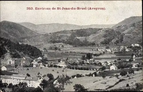 Ak Saint Jean du Bruel environs Aveyron, Ortschaft, Berge