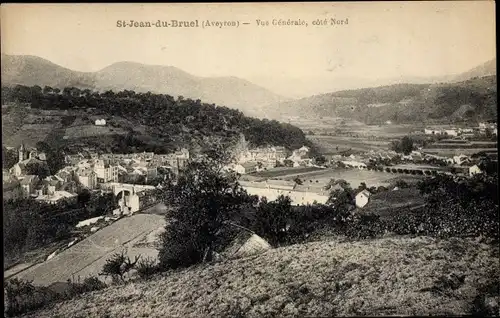 Ak Saint Jean du Bruel Aveyron, Vue générale, cote Nord