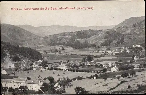 Ak Saint Jean du Bruel environs Aveyron, Vue générale