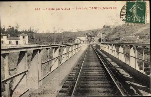 Ak Tauriac de Naucelle Aveyron, Pont de Tanus, Halte du Viaur