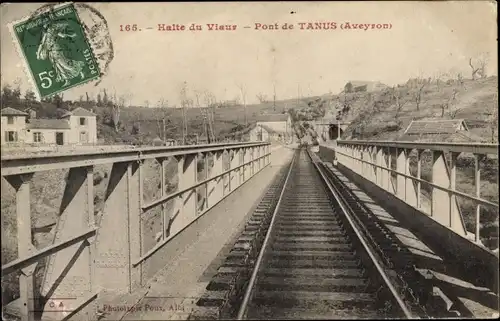 Ak Tauriac de Naucelle Aveyron, Pont de Tanus, Halte du Viaur