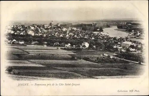 Ak Joigny Yonne, Panorama pris de la Cote Saint Jacques