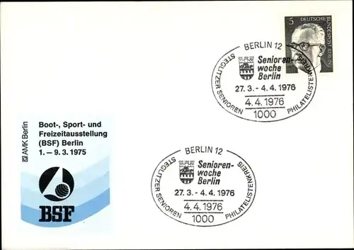 Ak Berlin Charlottenburg, Boot Sport und Freizeitausstellung BSF 1975, Seniorenwoche