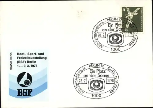 Ak Berlin Charlottenburg, Boot Sport und Freizeitausstellung BSF 1975, ARD Fernsehlotterie