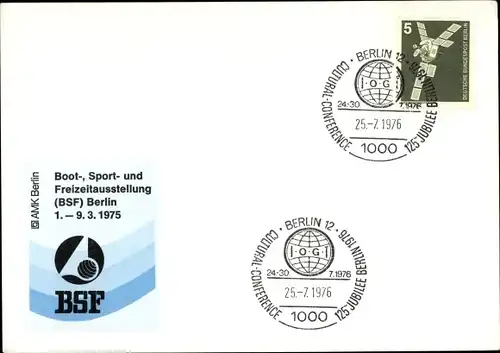 Ak Berlin Charlottenburg, Boot Sport und Freizeitausstellung BSF 1975, Cultural Conferende 1976