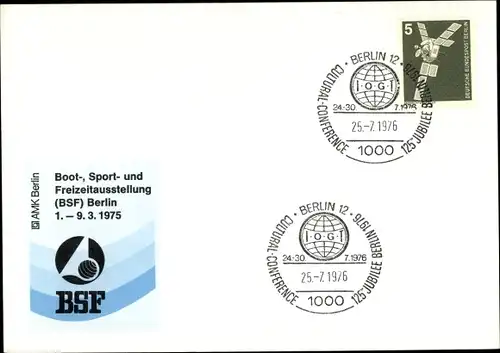 Ak Berlin Charlottenburg, Boot Sport und Freizeitausstellung BSF 1975, Cultural Conference 1976