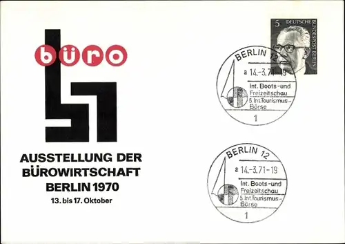 Ak Berlin Charlottenburg, büro Ausstellung der Bürowirtschaft 1970, 5. ITB 1971