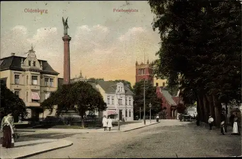 Ak Oldenburg im Großherzogtum Oldenburg, Friedensplatz