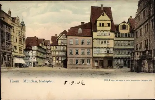 Ak Hann Münden in Niedersachsen, Marktplatz