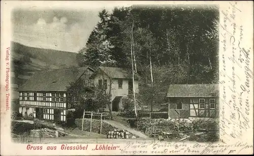 Ak Gießübel Schleusegrund Thüringen, Gasthaus Löhlein