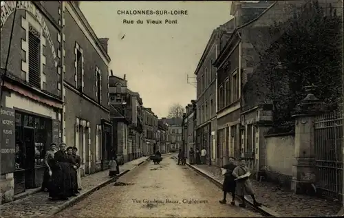 Ak Chalonnes sur Loire Maine et Loire, Rue du Vieux Pont