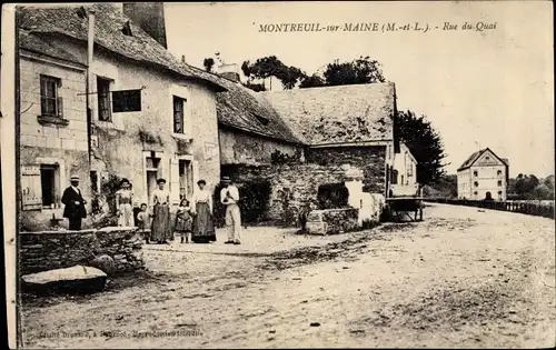 Ak Montreuil sur Maine Maine-et-Loire, Rue du Quai