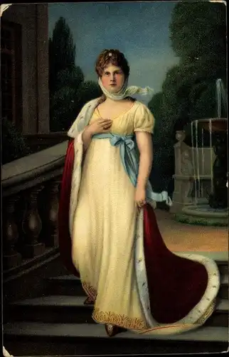 Künstler Ak Lotzmann, Königin Luise von Mecklenburg Strelitz, Luise von Preußen, Standportrait