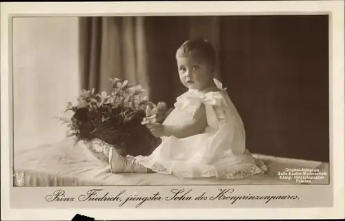 Ak Prinz Friedrich von Preußen, jüngster Sohn des Kronprinzenpaares