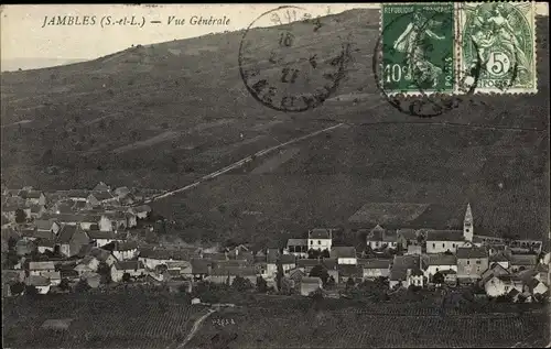 Ak Jambles Saône et Loire, Vue générale