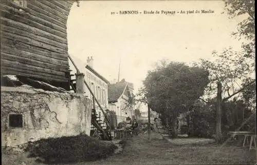 Ak Sannois Val d’Oise, Etude de Paysage, Au pied du Moulin