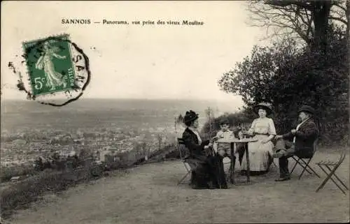 Ak Sannois Val d’Oise, Panorama, vue prise des vieux Moulins
