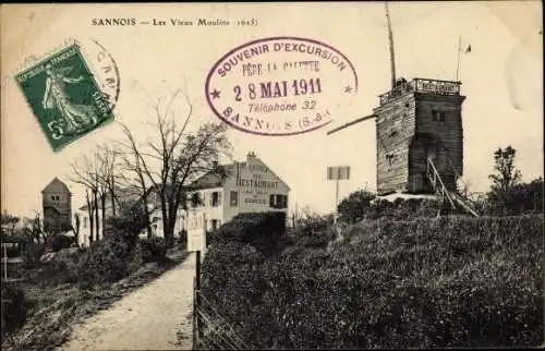 Ak Sannois Val d’Oise, Les Vieux Moulins