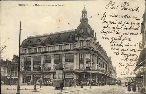 Ak Troyes Aube, La Maison des Magasins Reunis