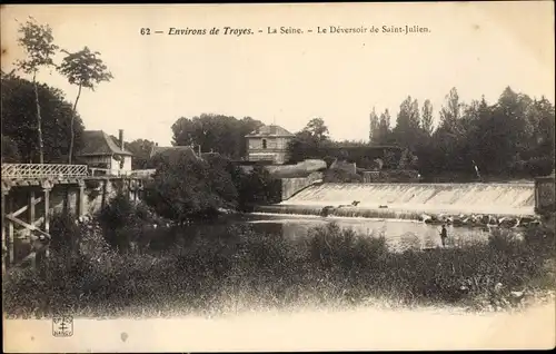 Ak St Julien Aube, La Seine, Le Deversoir