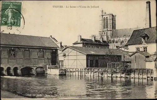 Ak Troyes Aube, La Seine a l'Usine de Jaillard