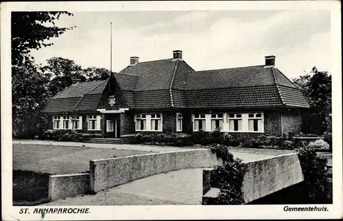 Ak Sint Annaparochie Friesland Niederlande, Gemeentehuis, Gemeindehaus