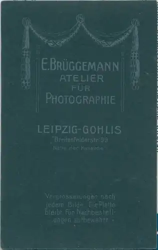 CdV Foto Porträt Deutscher Soldat, Kaiserreich, Fotograf E. Brüggemann, Leipzig Gohlis