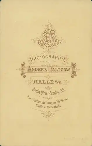 CdV Foto Porträt Deutscher Soldat, Kaiserreich, Fotograf Anders Paltzow, Halle