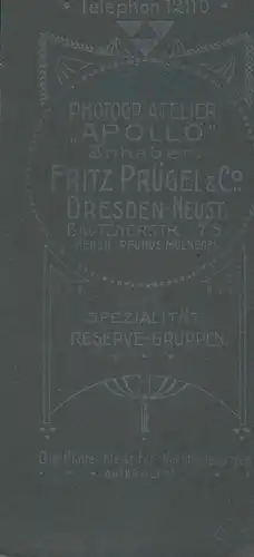 Kabinett Foto Porträt Deutscher Soldat, Kaiserreich, Fotograf Fritz Prügel, Atelier Apollo, Dresden