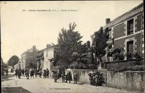 Ak Sainte Christine Maine-et-Loire, Straßenpartie, Kinder