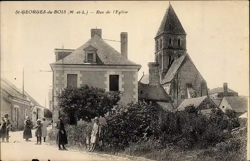 Ak Saint Georges du Bois Maine et Loire, Rue de l'Eglise