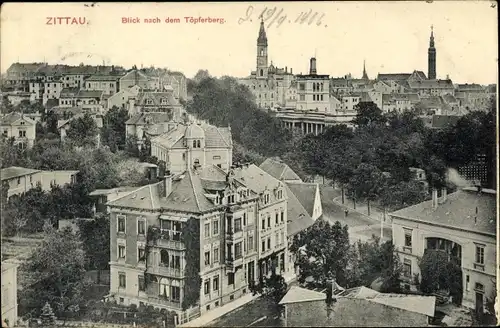 Ak Zittau in der Oberlausitz, Blick nach dem Töpferberg