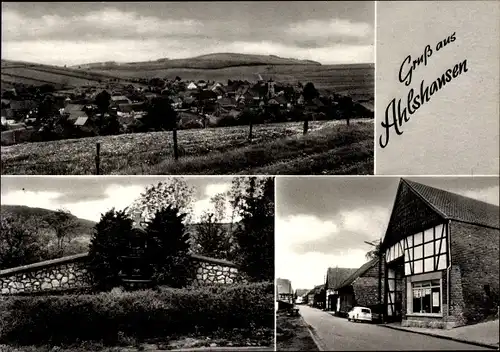 Ak Ahlshausen Einbeck in Niedersachsen, Gesamtansicht, Denkmal, Gasthof