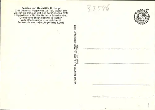 Ak Lüthorst Dassel in Niedersachsen, Pension und Gaststätte Haupt, Vogtwiese 42