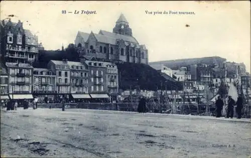 Ak Le Treport Seine Maritime, Vue prise du Pont tournant
