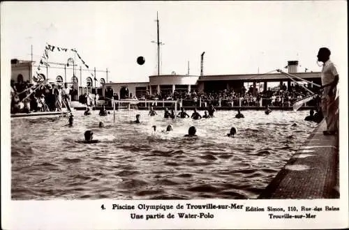 Ak Trouville sur Mer Calvados, Une partie de Water Polo, 4. Piscine Olympique