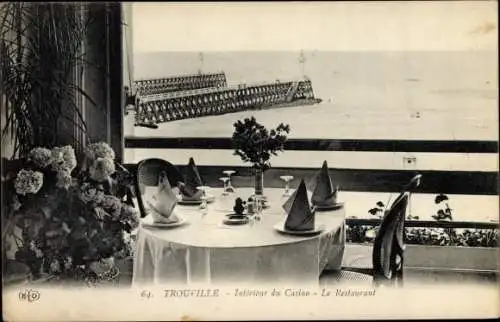 Ak Trouville Calvados, Intérieur du Casino, Le Restaurant