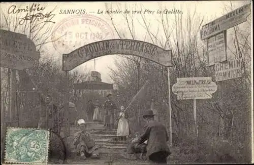 Ak Sannois Val d’Oise, La montée du vrai Père la Galette