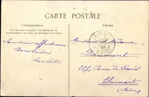 Ak Taverny Val d'Oise, Place de Vaucelles, Kircheninneres, Straßenpartie