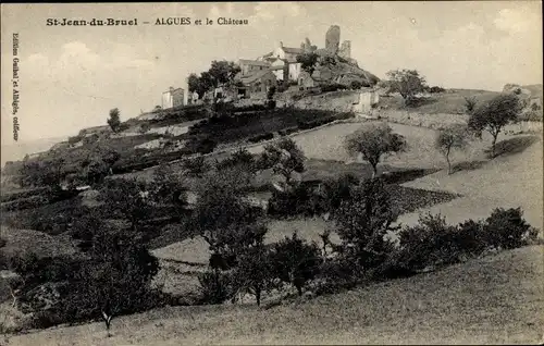 Ak Algues Saint Jean du Bruel Aveyron, Blick auf den Ort, Schloss