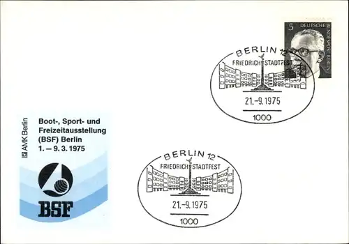 Ak Berlin Charlottenburg, Boot Sport und Freizeitausstellung BSF 1975, Friedrichstadtfest