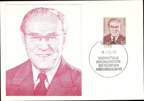 Maximum Ak Politiker Otto Grotewohl, Ministerpräsident der DDR, Verdienstvolle Persönlichkeiten