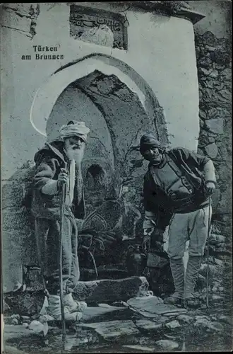 Ak Türkei, Türken am Brunnen