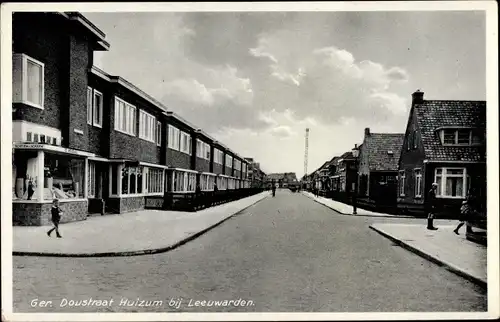 Ak Leeuwarden Friesland Niederlande, Ger. Doustraat Huizum, Straßenpartie, Geschäfte