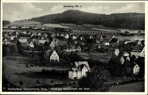 Ak Oberschlema Bad Schlema in Sachsen, Panorama vom Ort mit Gleesberg