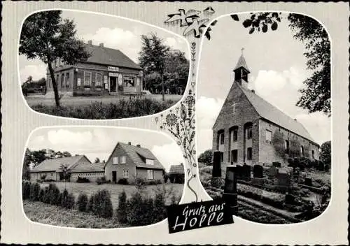 Ak Holle Hude, Gasthof, Kirche, Schule