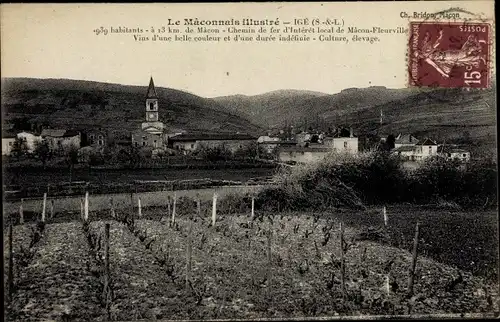 Ak Igé Saône et Loire, Blick auf den Ort